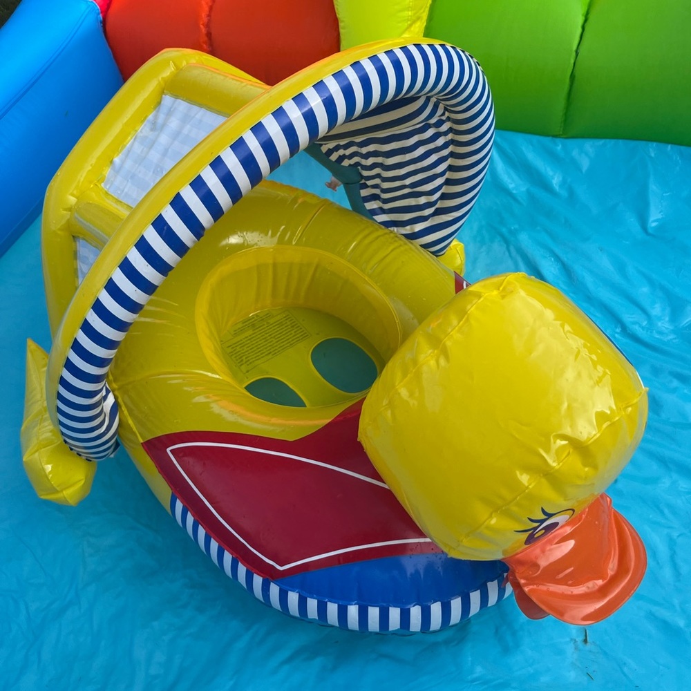 Poolmaster Baby Toddler Inflatable Pool Float Duck Yellow Blue - Picture 4 of 4